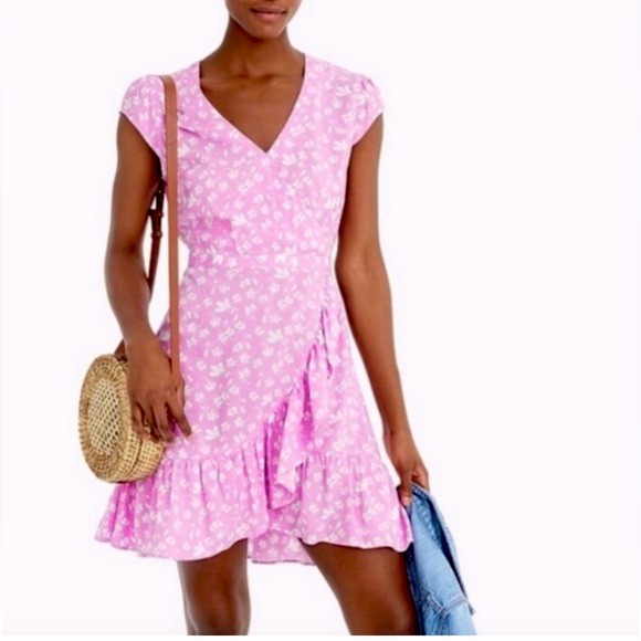 J. Crew Mercantile Floral Faux Wrap Ruffle Dress - Picture 2 of 8
